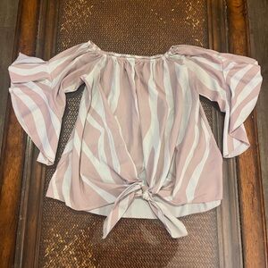 Striped Pink and White Women's Top